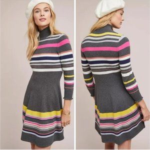 3 for 30! 
Anthropologie Maeve Striped Cotton Blend Turtleneck Sweater Dress